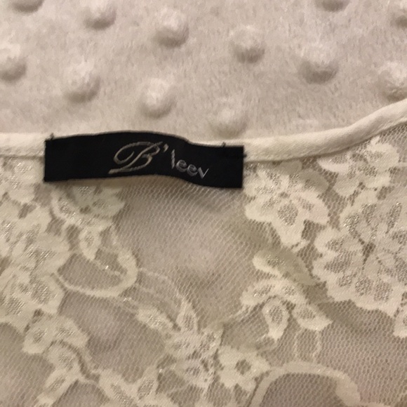 (3/$35) Like-new USA made B’leev lace and ruffle top - Picture 2 of 4
